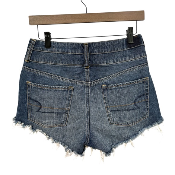 American Eagle Outfitters‎ Blue Jean Shorts Distressed Frayed Hem - Picture 2 of 4